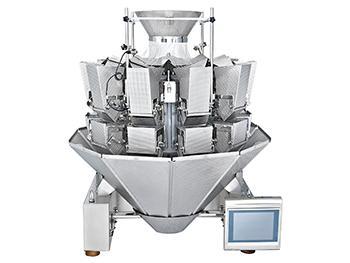 Vibratory Feed Weigher for Sticky or Wet Products (Optional 10 heads, 12 heads, 14 heads; 5-60g, 10-1000g, 10-1500g, 100-3000g; 0.3L, 1.6L, 2.5L, 5L)